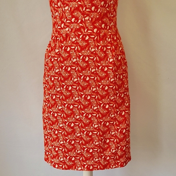 Boden SS Jersey Dress Orange w/ White Floral Print Size 6P - Picture 8 of 15
